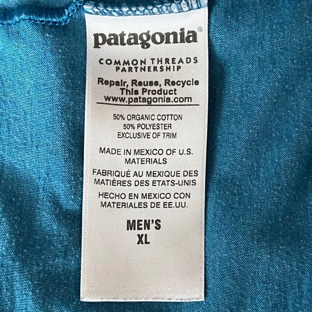 Patagonia Blue Short Sleeve Tee with Black Logo - Picture 6 of 7